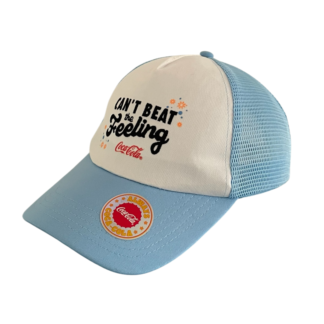 Vintage Coca cola trucker cap white blue