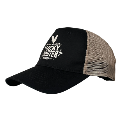 Lucky rooster Whiskey trucker cap
