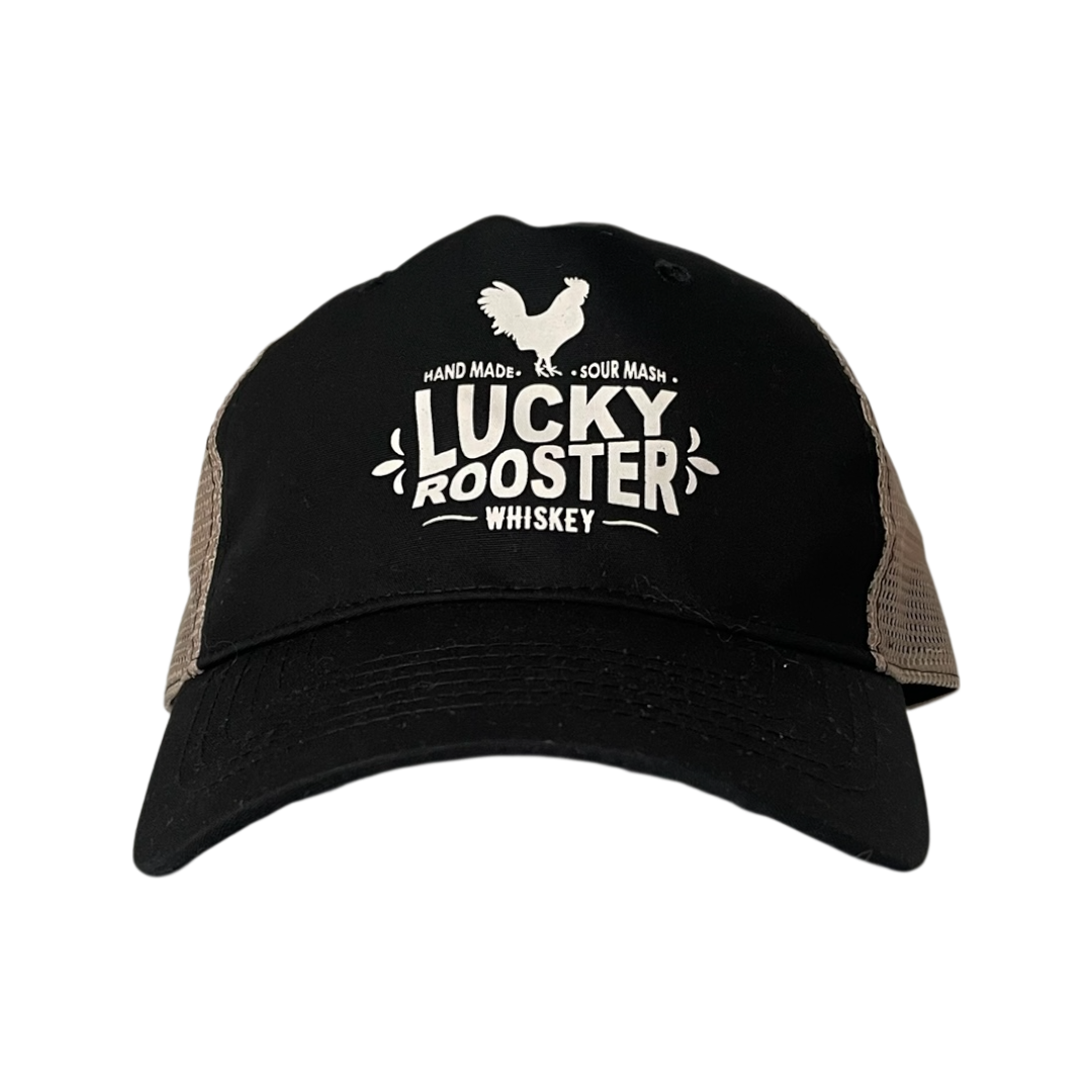 Lucky rooster Whiskey trucker cap