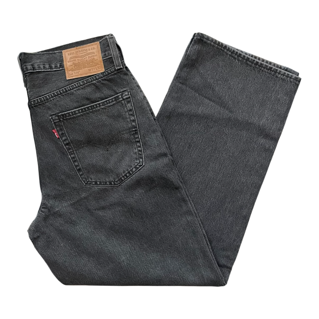 Vintage levi’s 578 baggy jeans 31x32 grey adult unisex