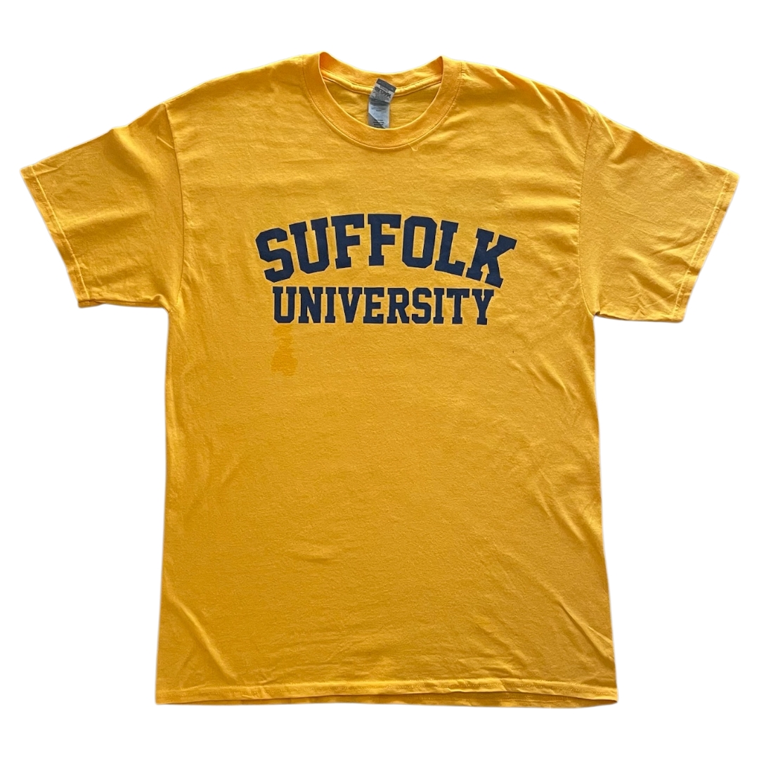Vintage suffold university T-shirt yellow unisex