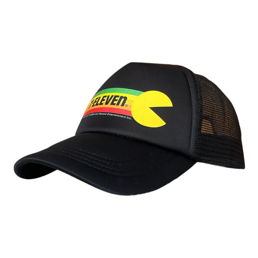 Vibtage 7 eleven pac man trucker cap black