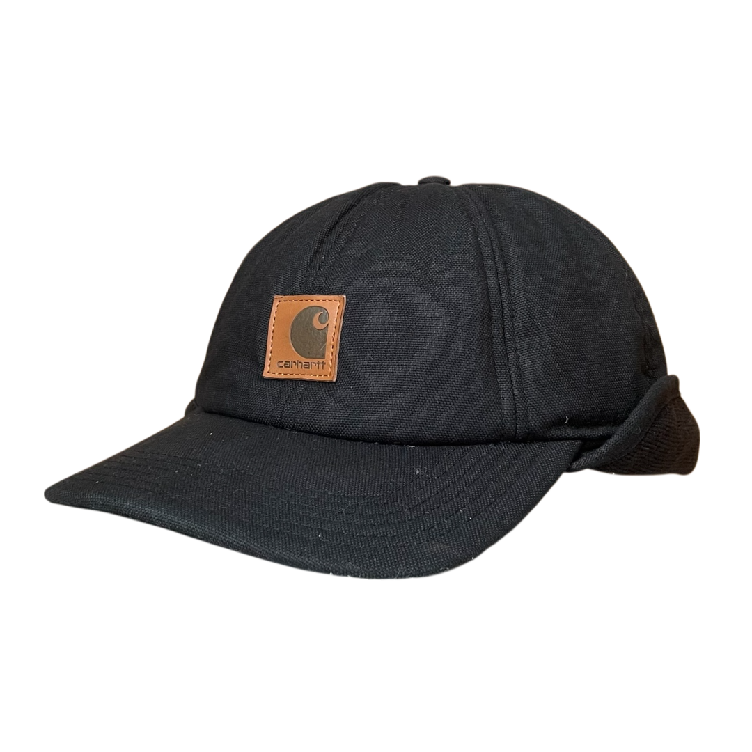 Vintage carhartt cap flaps black unisex adult fitted Medium