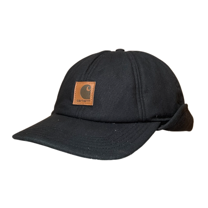 Vintage carhartt cap flaps black unisex adult fitted Medium
