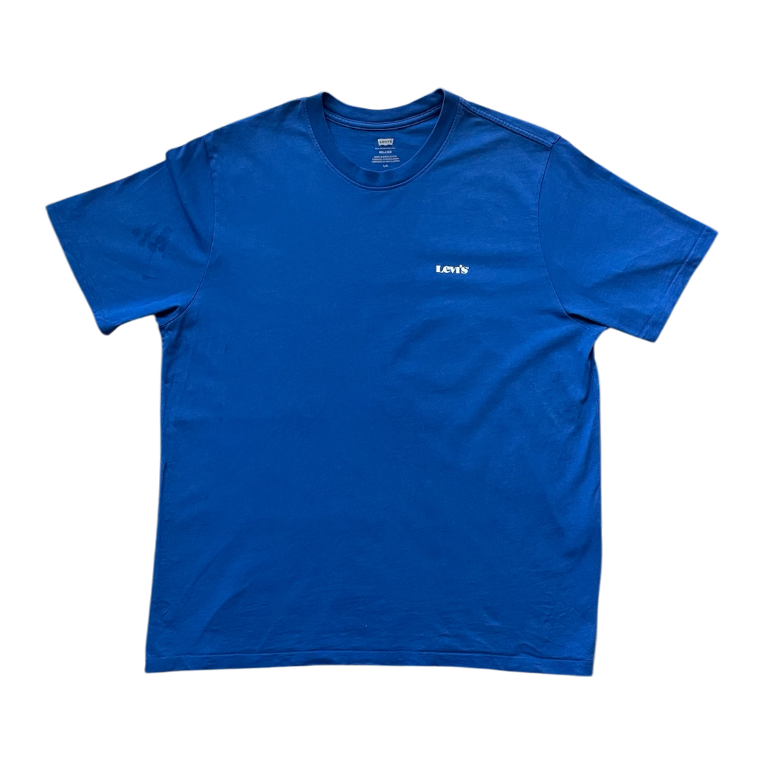 Vintage levi’s T-shirt script logo Large Navy