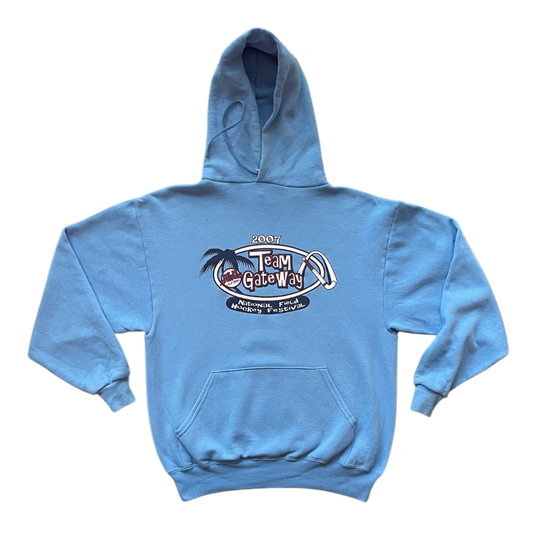 Vintage hoodie sweatshirt team gateway medium lightblue