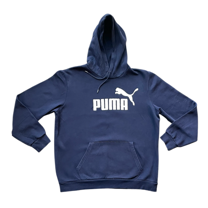 Vintage puma logo hoodie navy Large