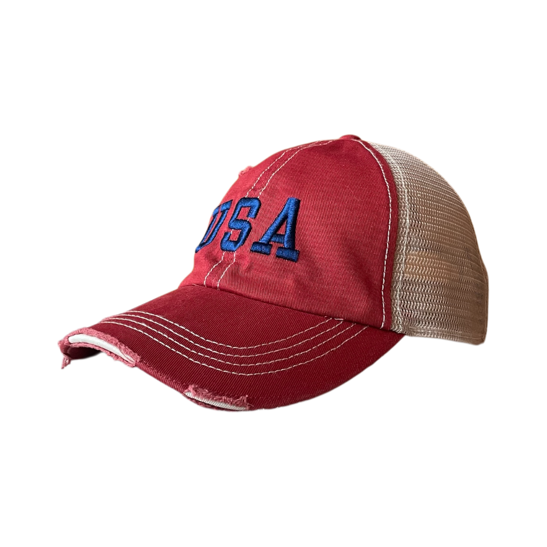 Vintage usa logo cap trucker red 