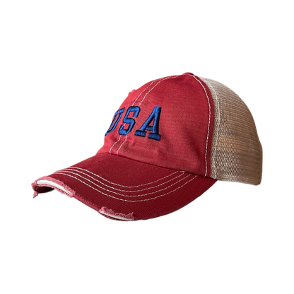 Vintage usa logo cap trucker red 