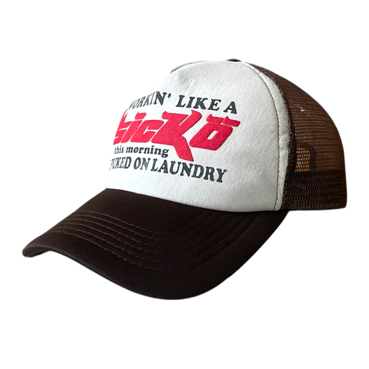 Vintage sicko trucker cap brown
