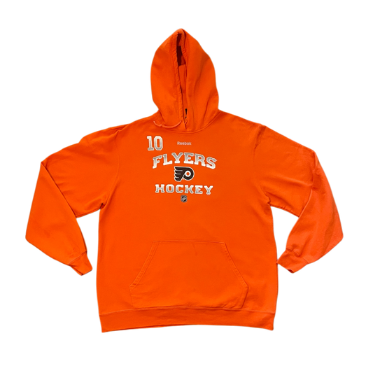 Vintage Reebok flyers hockie hooded sweatshirt Large orange