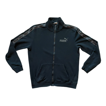 Puma left chest logo zip up vest black medium