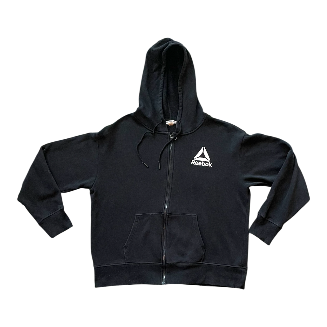 Vomtahe reebok zip up left chest logo hoodie black