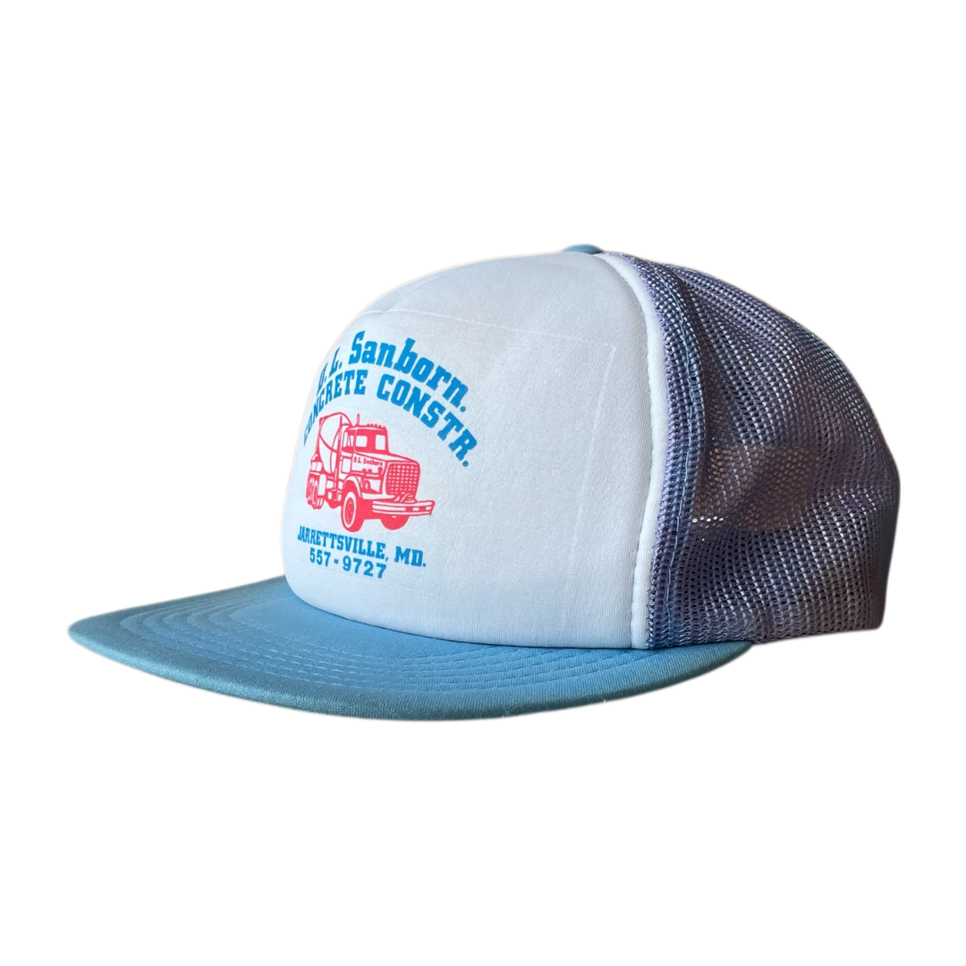 DL Sanborn concrete construction trucker cap