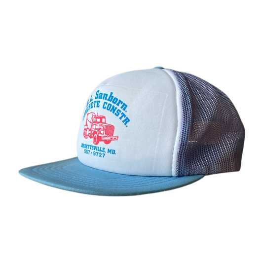 DL Sanborn concrete construction trucker cap