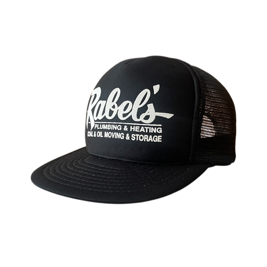 Vintage Rabels plumbing trucker cap black