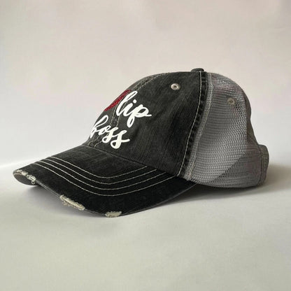 Lip boss trucker cap