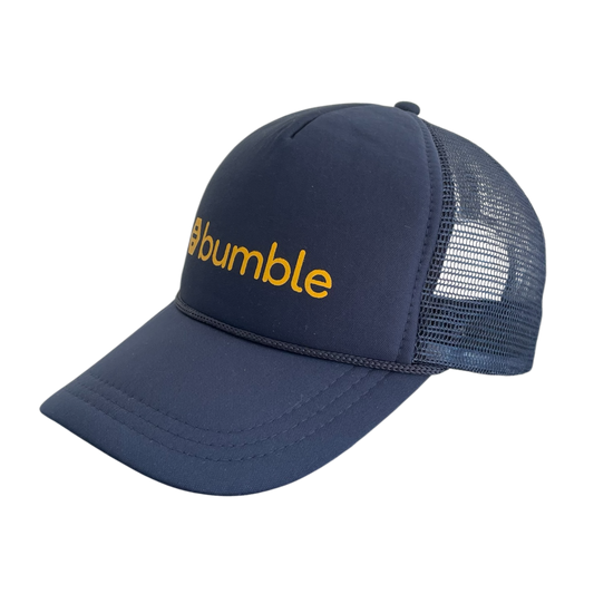 Vintage Bumble logo trucker cap blue
