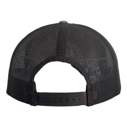 Leather patch deer trucker cap