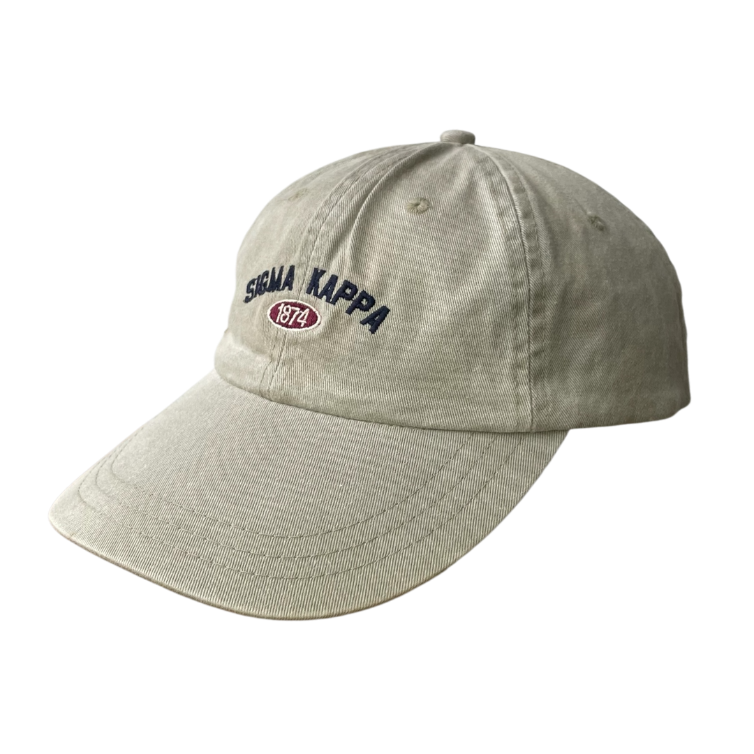Vintage Sigma Kappa logo cap brown